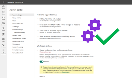 Power BI tenant settings